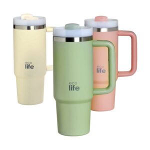 Ecolife Θερμός - Ποτήρι Ανοξείδωτο Με Καλαμάκι 900ml Bay Leaf 33-BO-5013 - Image 4