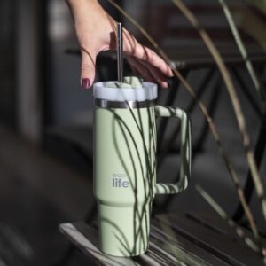 Ecolife Θερμός - Ποτήρι Ανοξείδωτο Με Καλαμάκι 900ml Bay Leaf 33-BO-5013 - Image 6