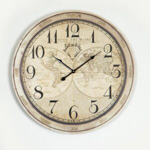 Eurolamp Επιτοίχιο Ρολόι Φ58.2x4.3cm MDF Μαύρο-Φυσικό 753-13033