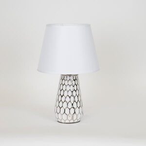 Estheti Επιτραπέζιο Φωτιστικό 23x23x36cm Λευκό-Ασημί 757-10104