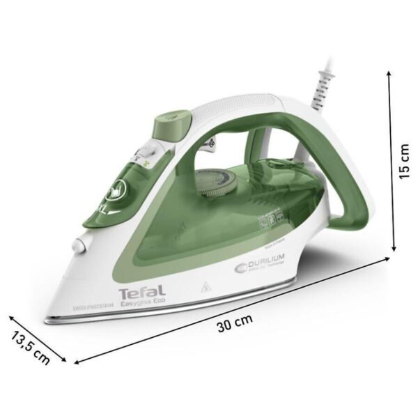 Tefal Σίδερο Ατμού 2800W Easy Gliss Plus Eco Με Αντικολλητική Πλάκα 50-260gr Ατμός Πράσινο–Λευκό FV5781 - Image 4