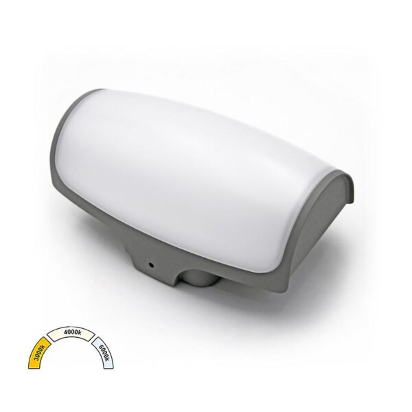 Adeleq LED ΑΠΛΙΚΑ ΑΛΟΥΜΙΝΙΟΥ ΟΡΘΟΓΩΝΙΑ ΟΒΑΛ 12W CCT ΙΡ54 ΓΚΡΙ 3-8126