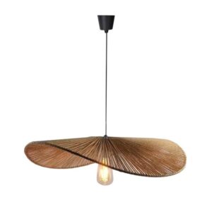 Inart Φωτιστικό Οροφής Haris Rope Φ60x158εκ Καφέ 299-000001