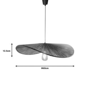 Inart Φωτιστικό Οροφής Haris Rope Φ60x158εκ Καφέ 299-000001 - Image 3