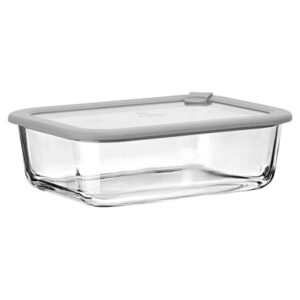 Estia Φαγητοδοχείο Από Βοριοπυριτικό Γυαλί ColorSeal 1520ml 23.5x18x7.6cm Με Καπάκι Σιλικόνης Γκρι 01-26431