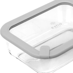 Estia Φαγητοδοχείο Από Βοριοπυριτικό Γυαλί ColorSeal 640ml 18.9x14.5x6.7cm Με Καπάκι Σιλικόνης Γκρι 01-26417 - Image 3