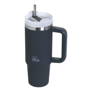 Ecolife Θερμός - Ποτήρι Ανοξείδωτο Με Καλαμάκι 900ml Stormy Sea 33-BO-5014