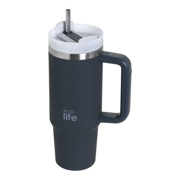 33-BO-5014-1_600_600 Ecolife Θερμός - Ποτήρι Ανοξείδωτο Με Καλαμάκι 900ml Stormy Sea 33-BO-5014 - Image 1