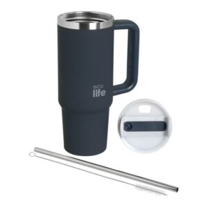 Ecolife Θερμός - Ποτήρι Ανοξείδωτο Με Καλαμάκι 900ml Stormy Sea 33-BO-5014 - Image 2