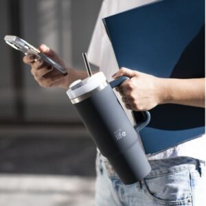 Ecolife Θερμός - Ποτήρι Ανοξείδωτο Με Καλαμάκι 900ml Stormy Sea 33-BO-5014 - Image 4