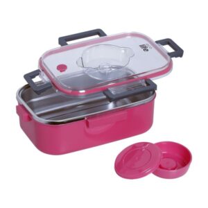 Ecolife Φαγητοδοχείο Θερμός 850ml Ανοξείδωτο Διπλού Τοιχώματος Ροζ 33-BO-9050 - Image 2