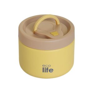 Ecolife Φαγητοδοχείο Θερμός 650ml Ανοξείδωτο Διπλού Τοιχώματος Κίτρινο 33-BO-9094