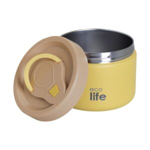 Ecolife Φαγητοδοχείο Θερμός 650ml Ανοξείδωτο Διπλού Τοιχώματος Κίτρινο 33-BO-9094 - Image 2