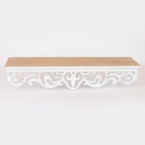 Estheti Ραφιέρα Ξύλινη 59x15x11.5cm Φυσικό-Λευκό 750-30014