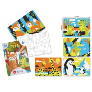 Sabbiarelli Μini Kit Με 6 Μαρκαδόρους Μαρμαρόσκονης Και 10 Κάρτες Για Ζωγραφική - Ζώα Του Κόσμου No1 SAB-100BK0601 - Image 4