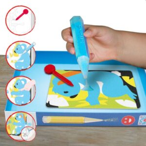 Sabbiarelli Μini Kit Με 6 Μαρκαδόρους Μαρμαρόσκονης Και 10 Κάρτες Για Ζωγραφική - Ζώα Του Κόσμου No1 SAB-100BK0601 - Image 2