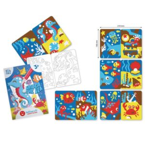 Sabbiarelli Μini Kit Με 6 Μαρκαδόρους Μαρμαρόσκονης Και 10 Κάρτες Για Ζωγραφική - Θάλασσα SAB-100MK0609 - Image 3