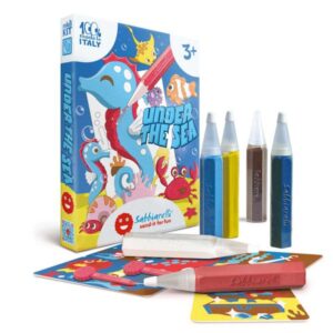 Sabbiarelli Μini Kit Με 6 Μαρκαδόρους Μαρμαρόσκονης Και 10 Κάρτες Για Ζωγραφική - Θάλασσα SAB-100MK0609