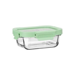 Estia Φαγητοδοχείο Από Βοριοπυριτικό Γυαλί Click And Seal 370ml 16.3x12.3x6.2cm Με Πλαστικό Καπάκι Mint 01-26554