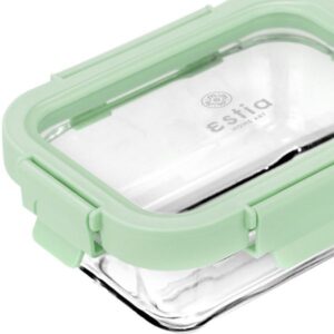 Estia Φαγητοδοχείο Από Βοριοπυριτικό Γυαλί Click And Seal 370ml 16.3x12.3x6.2cm Με Πλαστικό Καπάκι Mint 01-26554 - Image 3