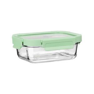 Estia Φαγητοδοχείο Από Βοριοπυριτικό Γυαλί Click And Seal 640ml 18.9x14.5x6.7cm Με Πλαστικό Καπάκι Mint 01-26561