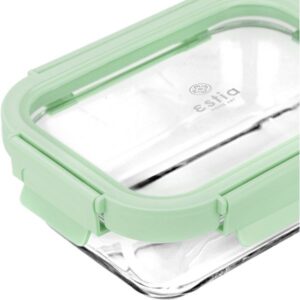 Estia Φαγητοδοχείο Από Βοριοπυριτικό Γυαλί Click And Seal 640ml 18.9x14.5x6.7cm Με Πλαστικό Καπάκι Mint 01-26561 - Image 3