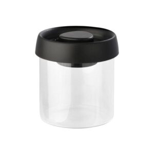 Estia Δοχείο Αποθήκευσης Κενού Αέρος Γυάλινο 450ml Με Καπάκι Μαύρο 01-27841
