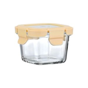 Estia Φαγητοδοχείο Από Βοριοπυριτικό Γυαλί Click And Seal 160ml 9.2x9.2x6.3cm Με Πλαστικό Καπάκι Ivory 01-29814