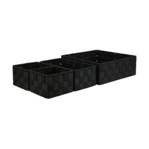 Estia Καλάθια Οργάνωσης Woven Σετ 4Τμχ 28x28x10cm - 26x13x9cm - 13x13x9cm Μαύρα 02-28213 - Image 2