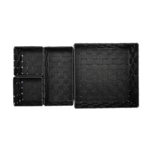 Estia Καλάθια Οργάνωσης Woven Σετ 4Τμχ 28x28x10cm - 26x13x9cm - 13x13x9cm Μαύρα 02-28213