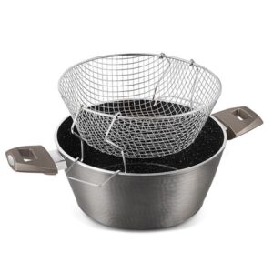 Izzy Κατσαρόλα - Φριτέζα - Φριτούρα 24cm Onyx Αλουμινίου Αντικολλητική Granite Με Δίχτυ 223841 - Image 4