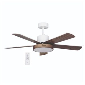 Izzy Ανεμιστήρας Οροφής Φ132cm DC65W Με LED Φως CCT IZ-9032 Λευκό-Όψη Ξύλου 224427 - Image 2