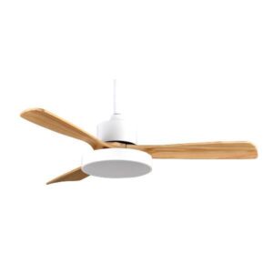 Eurolamp Ανεμιστήρας Οροφής Φ122cm DC35W Με LED Φως 32W Και Κοντρόλ Σε Ανοιχτόχρωμο Ξύλο-Λευκό 300-25041
