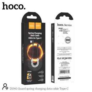 Hoco Καλώδιο Σύνδεσης DU40 Guard 0.45-1m USB Σε USB-C 3A Spring Braided Μαύρο 613675 - Image 4