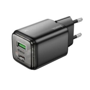 Hoco Φορτιστής Ταξιδίου Monsoon N52 Με 1xUSB-A QC3.0 20W Kαι USB-C PD20W Μαύρος 630368
