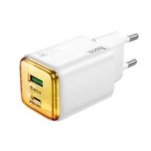 Hoco Φορτιστής Ταξιδίου Monsoon N52 Με 1xUSB-A QC3.0 20W Kαι USB-C PD20W Λευκός 630375