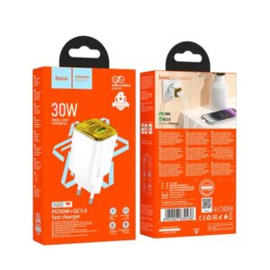 Hoco Φορτιστής Ταξιδίου Monsoon N53 Με 1xUSB-A QC3.0 30W Kαι USB-C PD30W Λευκός 630436 - Image 3
