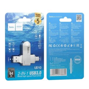 Hoco Flash Drive UD10 2 in 1 64GB USB-A 3.0 και USB-C Ασημί 738660 - Image 4