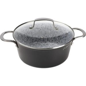 Lamart Κατσαρόλα Granit Φ24cm Αλουμινίου Με Επίστρωση Γρανίτη Μαύρο LT1254