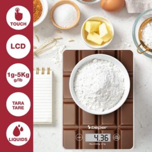 Beper Ψηφιακή Ζυγαριά Κουζίνας Ακριβείας Έως 5Kg Σε Σχήμα Σοκολάτας P102BIL002 - Image 6