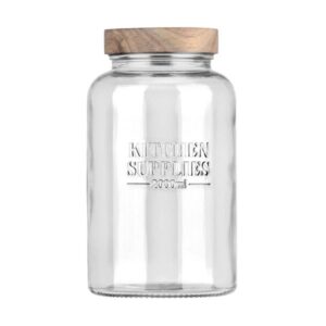 Estia Δοχείο Αποθήκευσης Allure Γυάλινο 2000ml Φ12x21.6cm Με Ξύλινο Καπάκι 01-31480