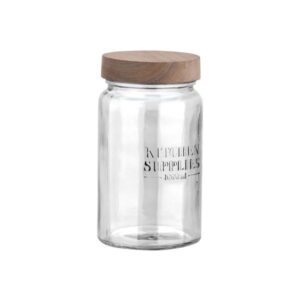 Estia Δοχείο Αποθήκευσης Allure Γυάλινο 1000ml 10x10x18cm Με Ξύλινο Καπάκι 01-31497 - Image 2