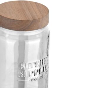 Estia Δοχείο Αποθήκευσης Allure Γυάλινο 1000ml 10x10x18cm Με Ξύλινο Καπάκι 01-31497 - Image 3