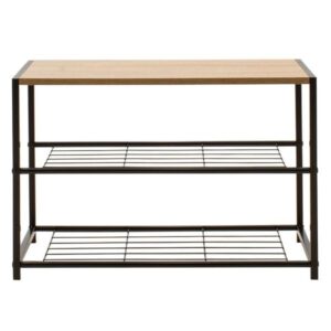 Pakoworld Παπουτσοθήκη Ramon 6 Ζευγών 63x30x43cm Φυσικό-Μαύρο 085-000010