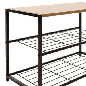 Pakoworld Παπουτσοθήκη Ramon 6 Ζευγών 63x30x43cm Φυσικό-Μαύρο 085-000010 - Image 3