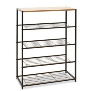Pakoworld Παπουτσοθήκη Ramon 12 Ζευγών 63x30x83cm Φυσικό-Μαύρο 085-000011