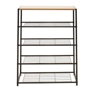 Pakoworld Παπουτσοθήκη Ramon 12 Ζευγών 63x30x83cm Φυσικό-Μαύρο 085-000011 - Image 4