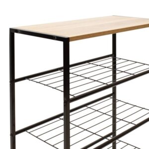 Pakoworld Παπουτσοθήκη Ramon 12 Ζευγών 63x30x83cm Φυσικό-Μαύρο 085-000011 - Image 3