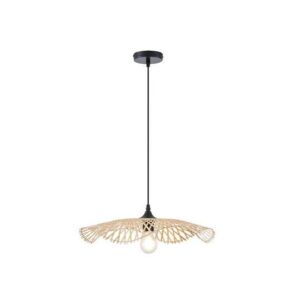 Arte Illumina Φωτιστικό Κρεμαστό 1xΕ27 Φ47.5x11.6cm Bamboo Crossline Φυσικό Μπεζ 144-31010 - Image 4