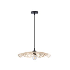 Arte Illumina Φωτιστικό Κρεμαστό 1xΕ27 Φ47.5x11.6cm Bamboo Crossline Φυσικό Μπεζ 144-31010